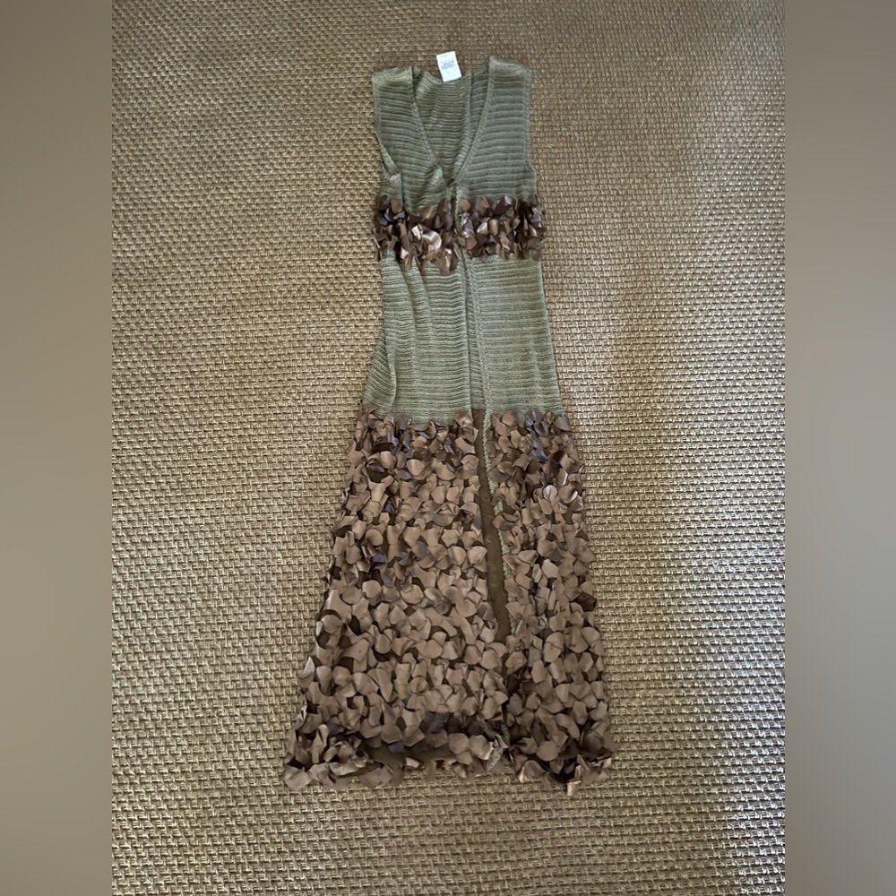 Sleeve less long cardigan